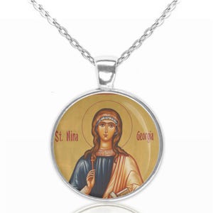 St Nino Nina of Georgia Necklace Religious Christian Medal Pendant