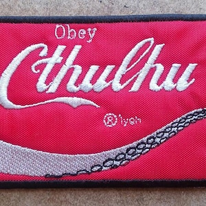 Cthulhu Embroidered Patch Obey R&#39;Lyeh HP Lovecraft