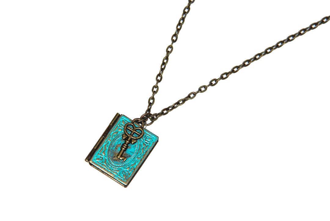 Book Locket Necklace Diary Locket Necklace Journal Locket Etsy
