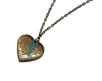 Heart Locket, Key Locket, Heart and Key Locket, Key to my Heart Locket, Love Locket, Valentines Locket,