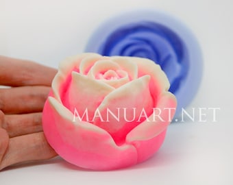 Rose #2 - 3D silicone mold soap mold candle mold flower mold tea rose mold rose soap mould