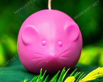 Round Mouse Mold for candle making, resin craft, plaster, animal shape soap silicone mould