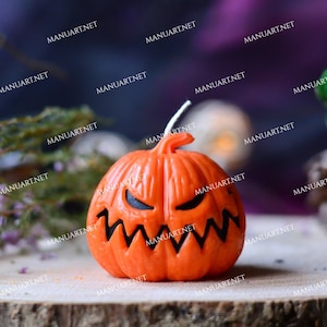 Molde de silicona 3D apto para alimentos con forma de calabaza pequeña enfadada de Halloween, ideal para velas, jabón, calabazas de Halloween, otoño, yeso y resina.