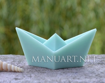 Paper boat FOOD SAFE 3D silicone mold, soap, candle mould, sea, for resin, concrete, guest soap, ship, origami, primitive design, romantic
