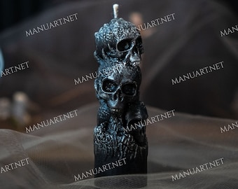 Small Stack of skulls 3D silicone mold, candle mould, soap, resin, Halloween, skeleton, death, Gothic, skull, scull, bone, Day of the Dead