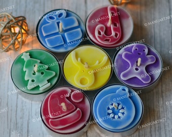 Christmas Tealight Candle Silicone Mold, Holiday Soap Mould