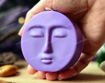 Moon Face Silicone Mold, Candle, Resin, Plaster