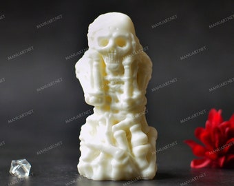 Skeleton 3D silicone mold, soap, candle mould, skull, death, scary, creepy, Gothic, devilish stuff, Halloween, witch attributes, bones, hell