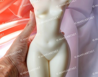 Moule 3D en silicone pour torse féminin (petite poitrine, 20 cm), déesse, résine, moule à bougie, sculpture de corps de femme imposante, statue, moule unique.