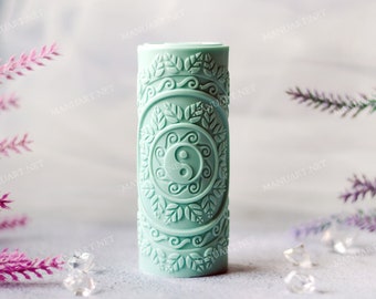 Yin-yang mandala pillar cylinder 3D silicone mold, candle mould, lunar, spiritual, Celestial, Wicca, Altar, Rituals, witchcraft, home decor
