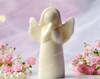 Guardian Angel FOOD SAFE 3D silicone mold, Praying angel, worry, wings, candle mould, soap, resin, plaster, Angel for protection, Religious