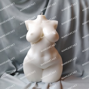 LARGE 20 cm 8 inch Plus size Female torso 3D silicone mold, resin, Goddess, naked, candle mould, curvy, breast, woman, statue, full figure