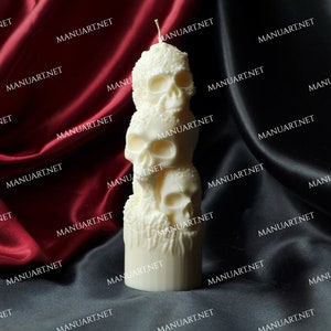 Stampo in silicone 3D a forma di pila di teschi, stampo per candele, sapone, resina, Halloween, scheletro, morte, gotico, teschio, teschio, osso, Giorno dei Morti