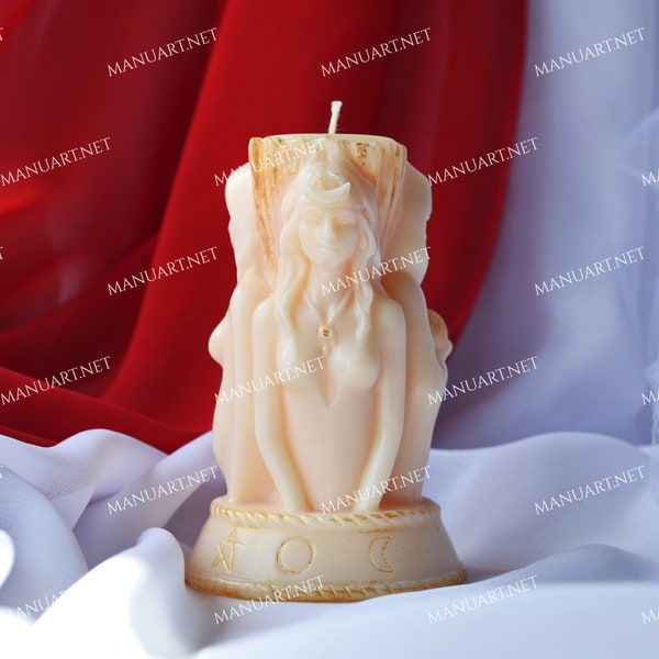Triple Goddess 3D silicone mold, candle mould, Maiden, Mother and Crone, Triune, pagan, Hecate, Wicca, Moon, Altar, Rituals, witchcraft