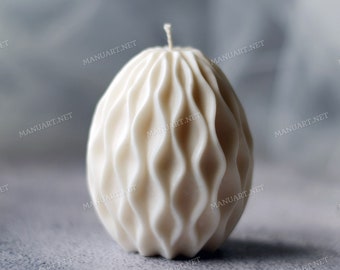 Egg with waves FOOD SAFE 3D silicone mold, soap, candle mould, abstract, geometric ornament, moulds, Easter, decor, modern, wax, plaster