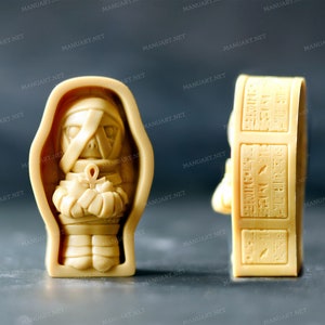 Cute Mummy with Ankh and Egyptian symbols silicone mold, soap, candle mould, Eye of Horus, pharaoh, hieroglyph, Scarab, Anubis