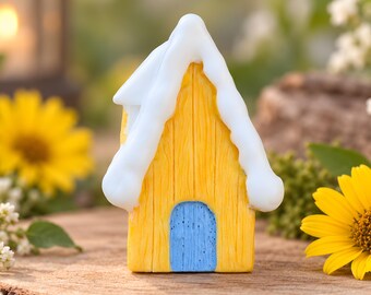 Snow Covered House Mold for Soap, Wax Melts - Christmas Fairy Village Cottage Mould