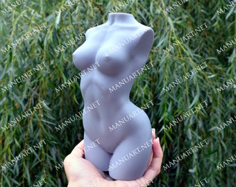 Moule en silicone 3D de 20 cm (8 pouces) représentant un torse de femme, idéal pour créer une grande bougie de déesse, une statue de corps, une sculpture ou une décoration intérieure.