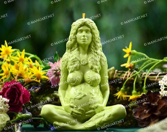 Millennial Gaia Mother Earth Goddess 3D silicone mold, candle mould, spiritual, pregnancy, Wicca, wiccan, fertility, female, altar, witch