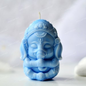 Little Ganesha 3D silicone mold, candle, soap mould, concrete, resin, spiritual, meditation, Buddha, yoga, zen, Indian, Ganesh, elephant image 1
