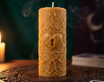 Heart and Key mold 4inch-10cm, for candles, soap, plaster, baroque style silicone mould