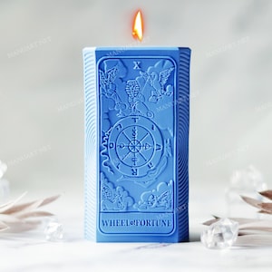 Rad van Fortuin Tarot kaart 3D siliconen mal, kaars mal, maanfasen, Wicca, Altaar, Ritueel, Spiritueel, hekserij, hemels, geluk