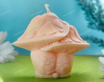 Mushrooms in love 3D silicone mold, candle mould, soap, Valentine's day, lovers, fly agaric, amanita, forest, nature, fungus mold, garden