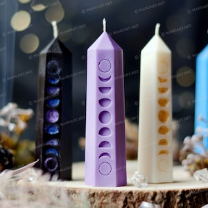 Moon phase crystal 3D silicone mold, candle mould, triple moon, Triune, pagan, Wicca, Life circle, Altar, Rituals, witchcraft, celestial