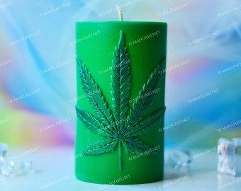 Cannabis Marijuana Leaf and Joint Legalize Novelty Candle New in Box 