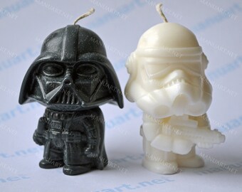 Set of two - Darth Vader and Clone 3D silicone mold, soap mold, candle mold, jedi knight, Dart Vader, empire, galactic war, star wars, mould