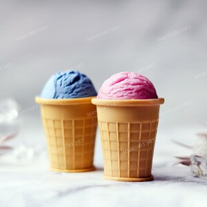 Ice cream FOOD SAFE 3D silicone mold, soap, candle, resin mould, sweet, food, dessert, fake food, waffle cone, Cake, Candy, Fondant