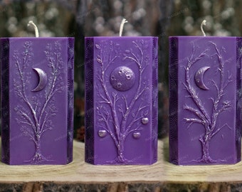 Triple moon 3D silicone mold, candle mould, Mother and Crone, Triune, pagan, Hecate, Wicca, Life circle, Altar, Rituals, witchcraft, celtic