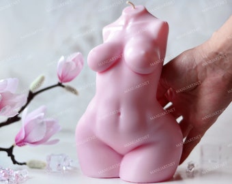 LARGE 20 cm 8 inch Curvy Female torso 3D silicone mold, resin, Goddess, naked, candle mould, plus size, breast, woman, statue, full figure
