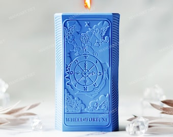 Wheel of Fortune Tarot card 3D silicone mold, candle mould, moon phases, Wicca, Altar, Ritual, Spiritual, witchcraft, celestial, luckiness
