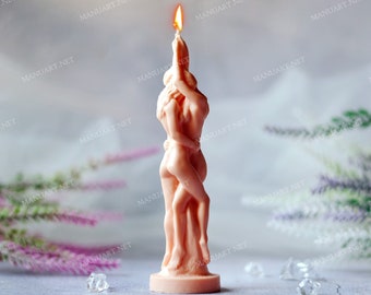 Lesbische Liebhaberinnen FOOD Safe 3D Silikonform, Kerzenform, romantisch, Liebe, Bisexuell, Kuss, Umarmung, Frau, Liebe, Herz, LGBT, Valentinstag, Valentinstag