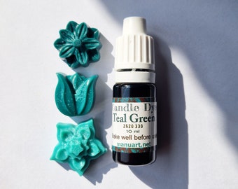 Teal green liquid candle dye, intensive wax colorant 10 ml
