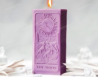 Molde de silicona para vela de tarot lunar, espiritual, altar, brujería, celestial, manifestación y ritual.