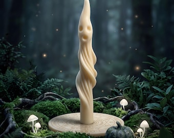 Ghost Mold for Candle, Twisted Halloween Taper in Wax, Plaster, gothic Silicone Mould