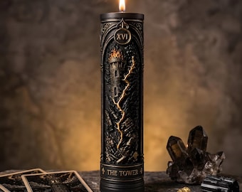 Tarot Tower Mold for Pillar Candles, Soap, Plaster and Resin — Altar Candle Silicone Mould