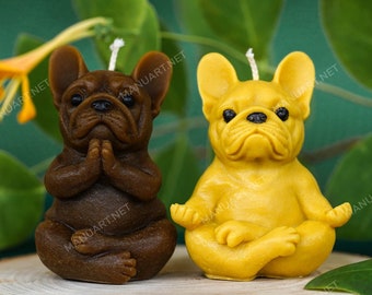 French bulldog meditating 3D silicone mold, soap mold, candle mould, cute, Frenchie, pug, yoga dog, Zen dog, animal, meditate, meditating