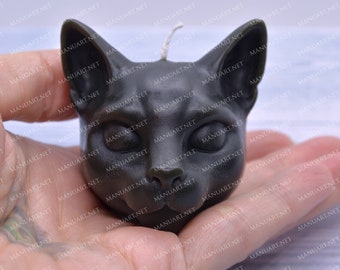Little Cat head FOOD SAFE 3D silicone mold, candle mold, soap mould, resin, witch, Tarot, mystic, spiritual, magic, witchcraft, cat lover