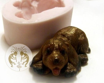 Lying Dog FOOD SAFE 3D silicone mold, soap, candle mould, puppy, dog toy mold, Cocker Spaniel, cartoon puppy, cute, kawaii, kids, dog lover