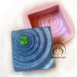 LEAF on the water mold, eco soap mold, natural mold, square silicone mold, silicone mould, soap mold, candle mold, leaf mold, resin mould