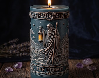 Hermit Tarot Card Mold for Pillar Candles, Resin Statues - Big Major Arcana Mould