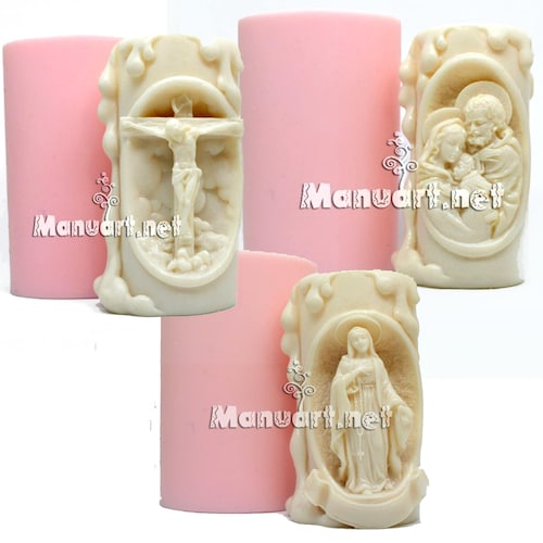 Set of 3 Molds for Candles christianity 3D Etsy