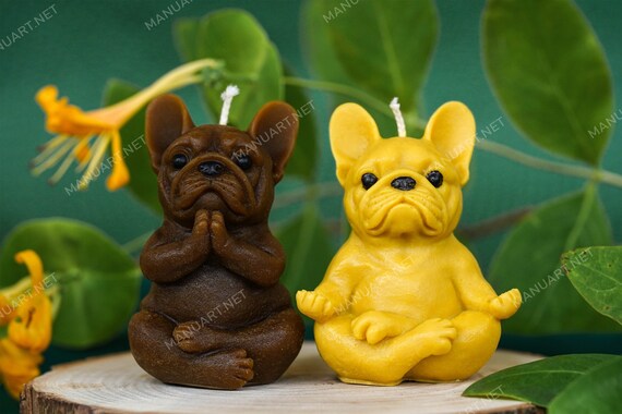French bulldog meditating 3D silicone mold, soap mold, candle