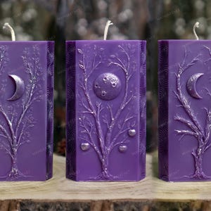 Triple Moon Mold Altar Candle, Pagan, Wicca, Life Circle, Soft, Witchcraft Pillar Silicon Mould