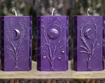 Triple Moon Mold Altar Candle, Pagan, Wicca, Life Circle, Soft, Witchcraft Pillar Silicon Mould