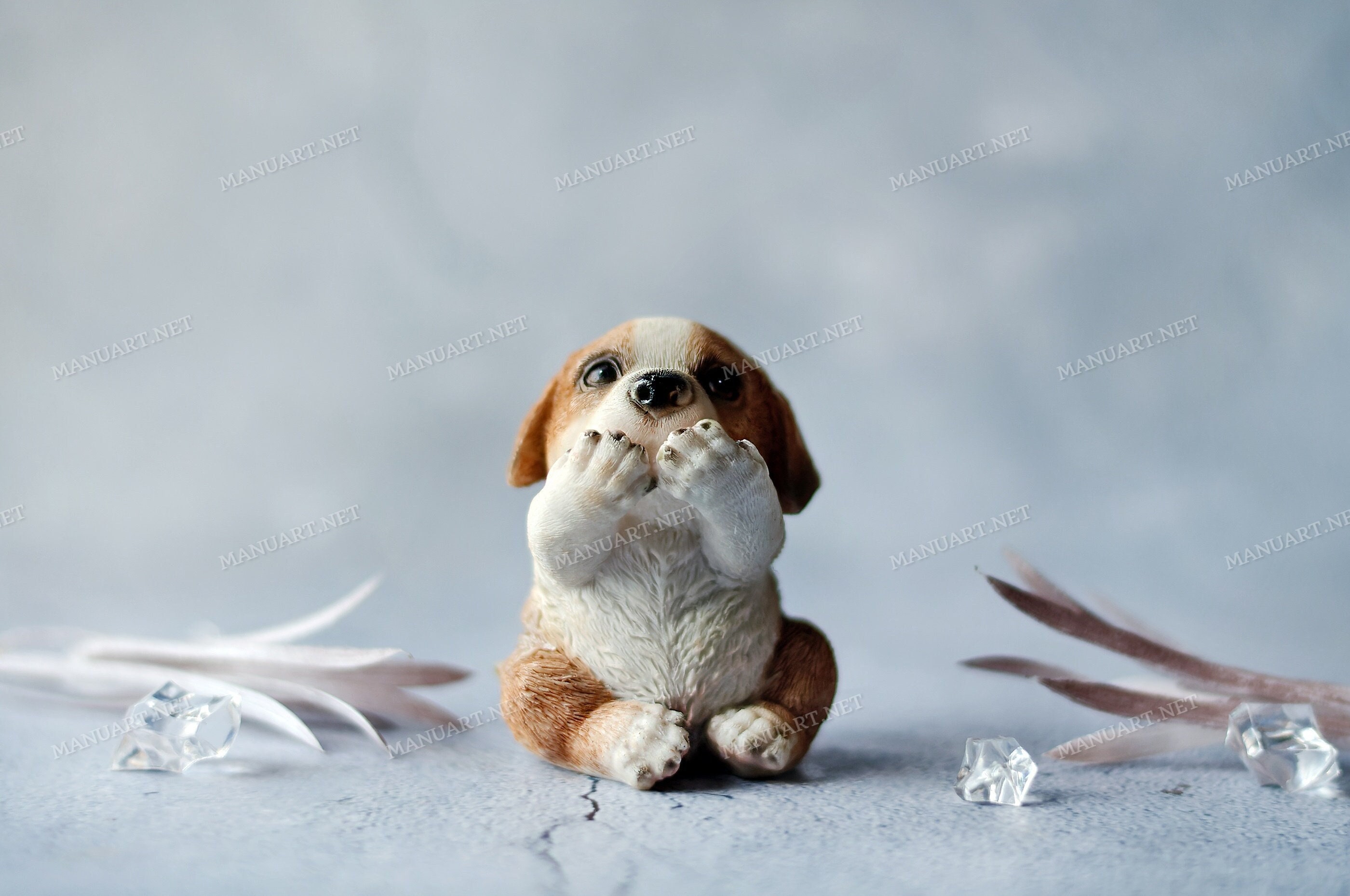 Super cute Speak No Evil Puppy 3D silicone mold, Feng Shui Three wise puppies, dog soap, candle mould,  wisdom, animal, closing his mouth