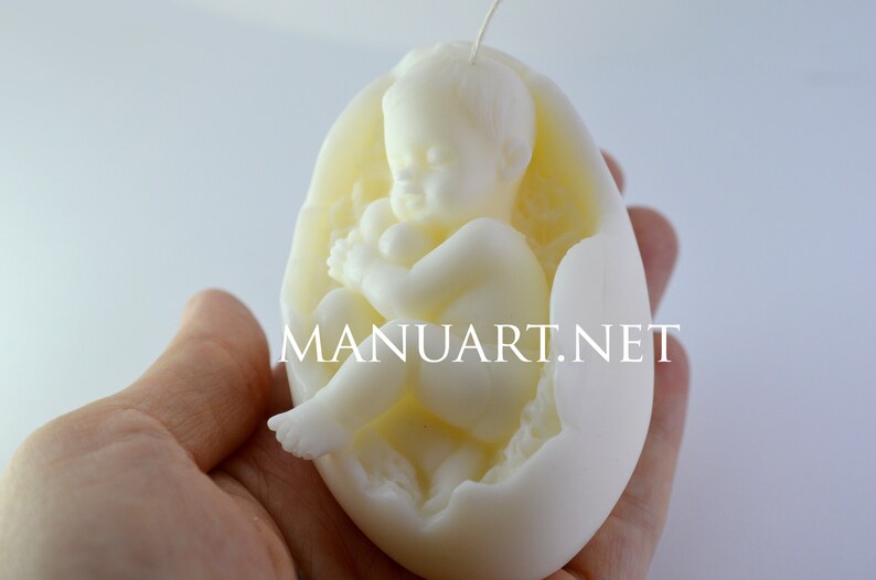 Sleeping baby in eggshell FOOD SAFE 3D silicone mold, egg, baby mould, soap, candle mold, baby shower, Easter, cute, kid, child, newborn image 2